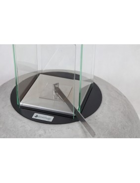 Biokominek wolnostojący FLAT MIDI 28cm w imitacji betonu lub cortenu - produkt premium